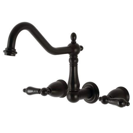 Kingston Brass KS1020PKL Wall Mount Roman Tub Faucet, Matte Black KS1020PKL